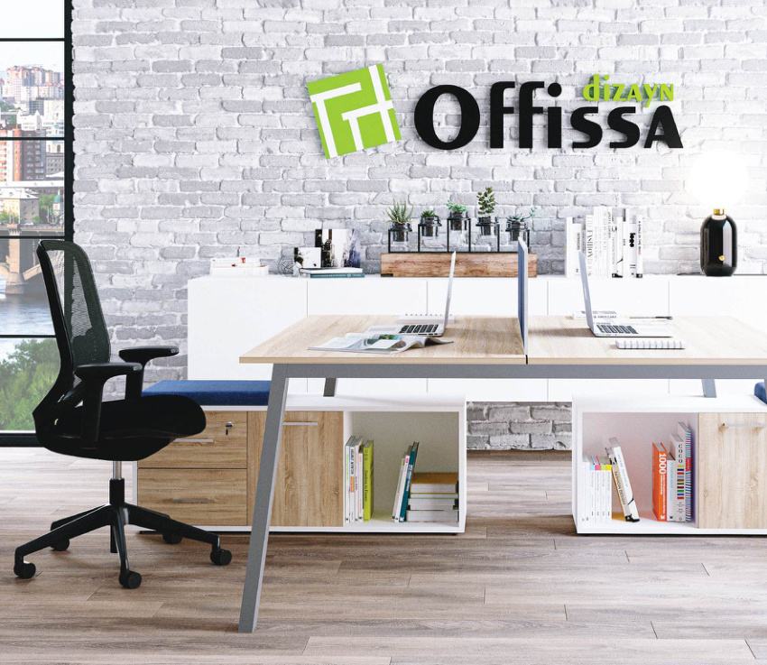Offissa Dizayn 2026–2028 ofis mebeli kataloqunun üz qabığı